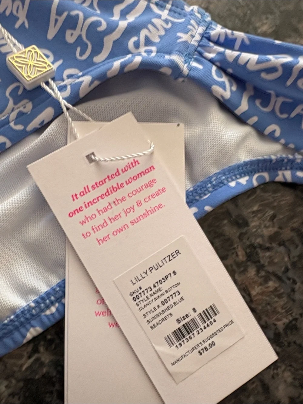 Lilly Pulitzer women's sun washedBlue Swim Bottom seacrets multiple sizes bnwt
